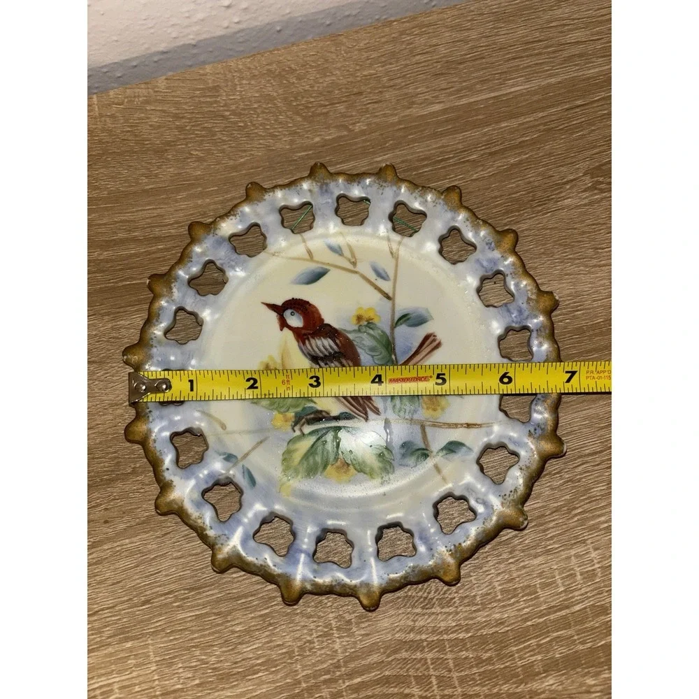 Vintage Mid-Century Japanese Reticulated Decorative Wall 3Plates Norleans Ucagco